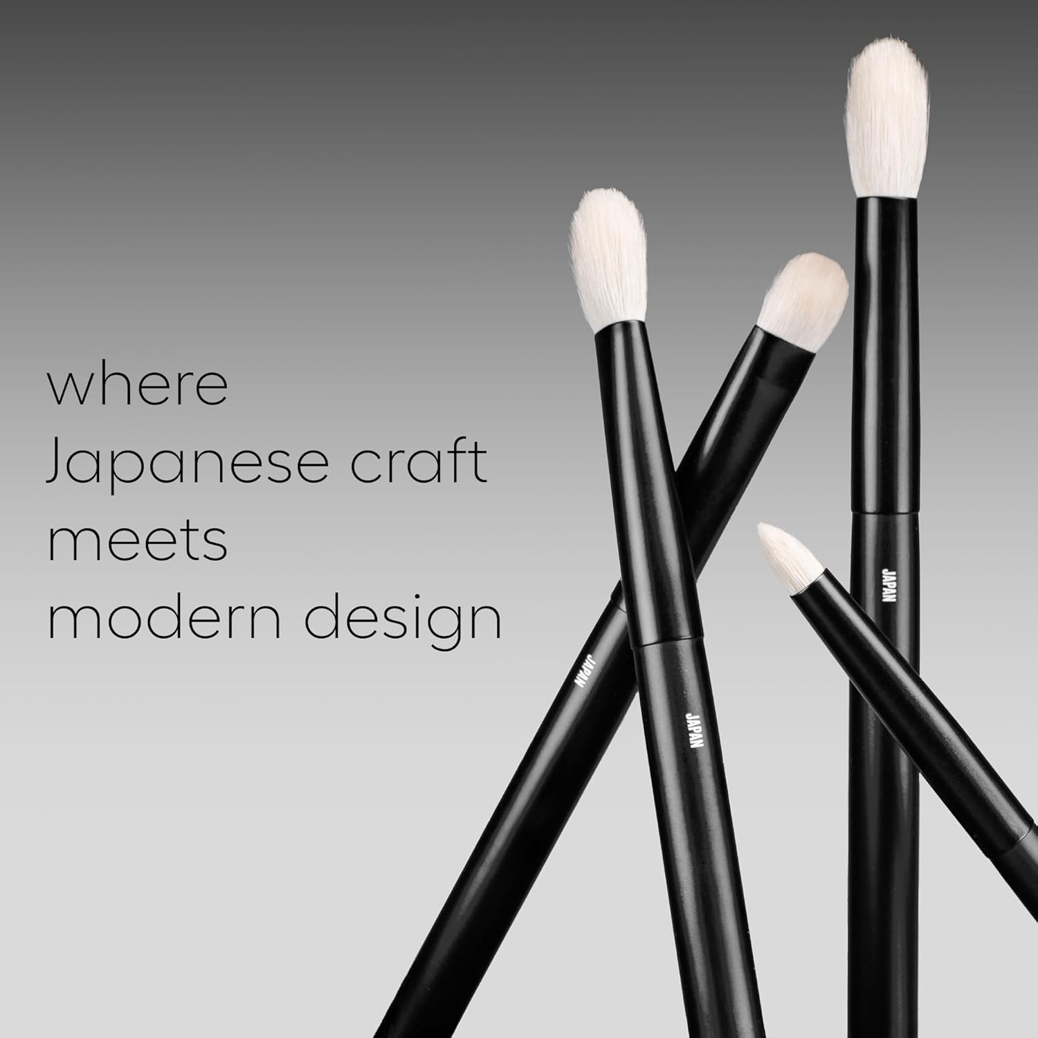 rephr The Core Eye Set – 4 Handmade Japanese Makeup Brushes with Natural Goat Hair | Essential Eye Brush Set for Blending, Shading, Crease & Detail | Handmade in Kumano, Japan