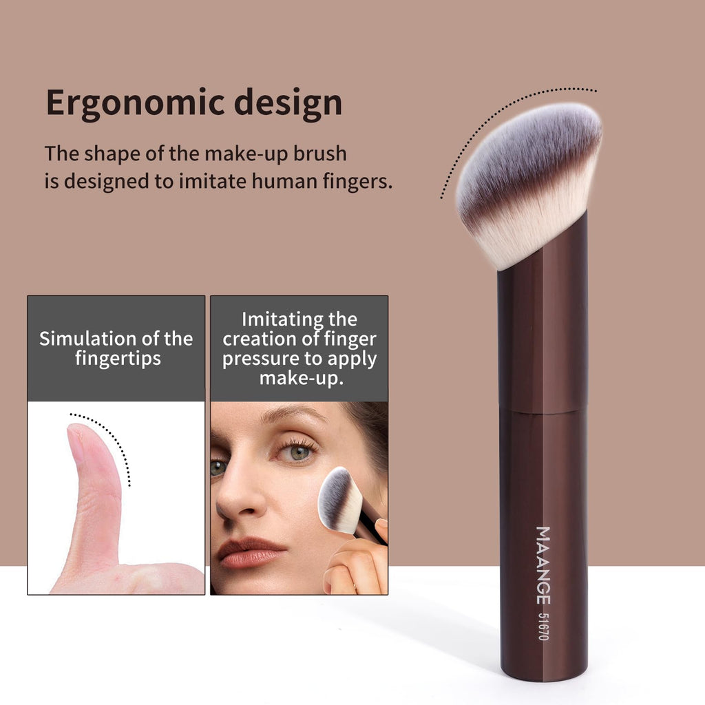 MAANGE 20 Pcs Makeup Brushes with Gift Box, Double-End Multi-functional Makeup Brushes for Blending Liquid Powder Concealer Cream Blush Buffe,CoffeeBrown