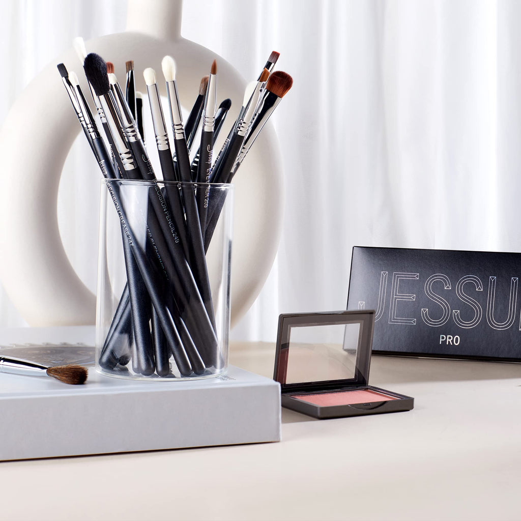 Jessup Makeup Brushes Set Professional 35pcs Premium Synthetic Labeled Make up Brush for Foundation Eyeshadow Concealer Contour Eyeliner Blush Powder and Eyebrow, Cruelty-Free, Black T342