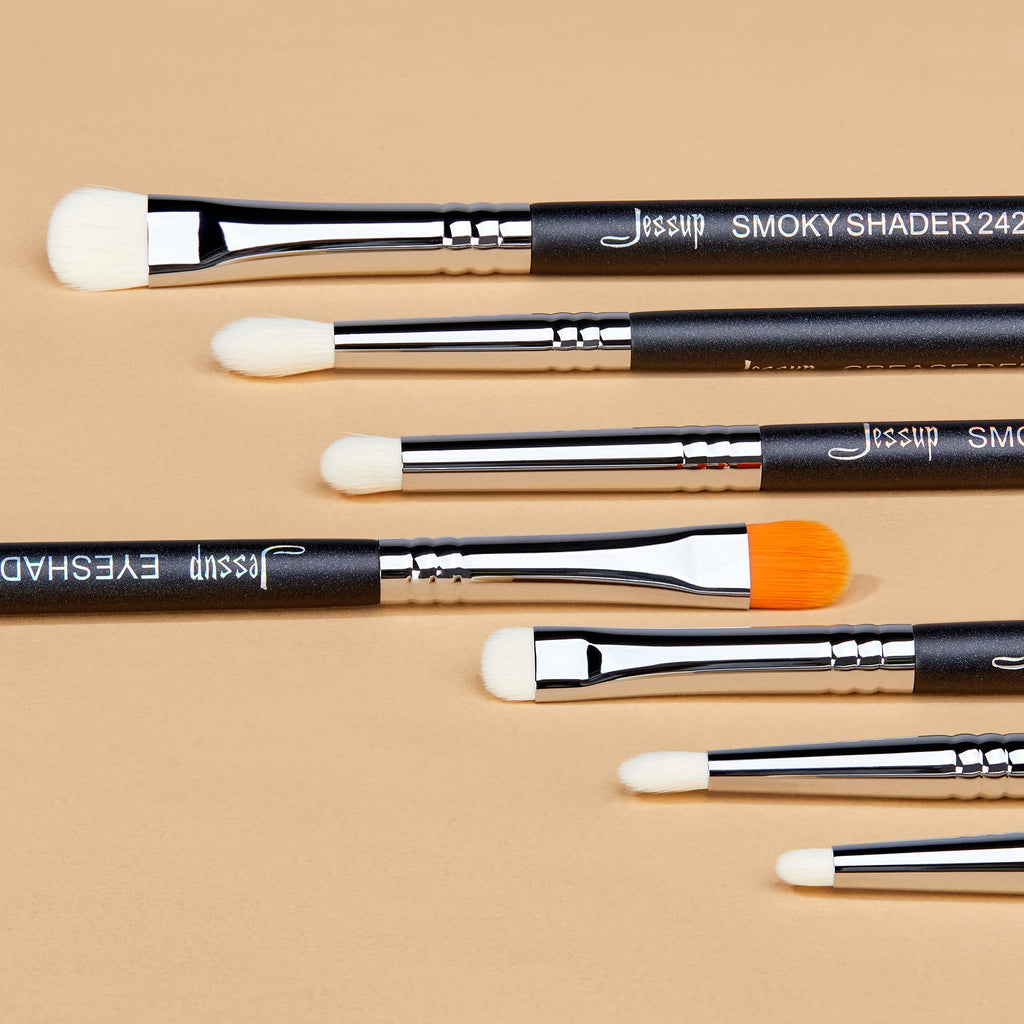 Jessup Makeup Brushes Set Professional 35pcs Premium Synthetic Labeled Make up Brush for Foundation Eyeshadow Concealer Contour Eyeliner Blush Powder and Eyebrow, Cruelty-Free, Black T342