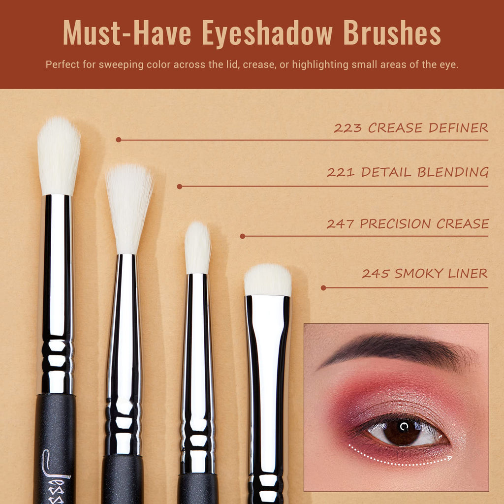 Jessup Makeup Brushes Set Professional 35pcs Premium Synthetic Labeled Make up Brush for Foundation Eyeshadow Concealer Contour Eyeliner Blush Powder and Eyebrow, Cruelty-Free, Black T342
