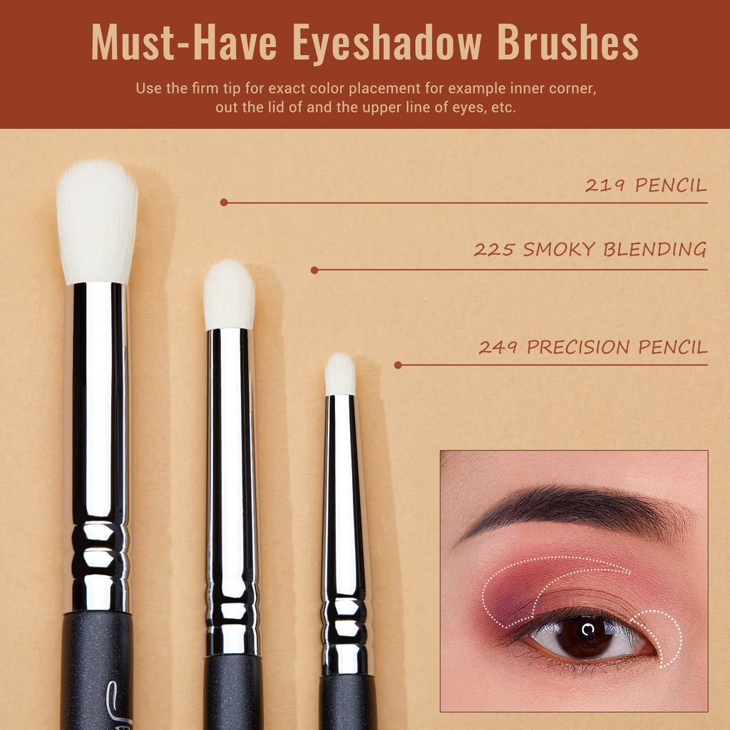 Jessup Makeup Brushes Set Professional 35pcs Premium Synthetic Labeled Make up Brush for Foundation Eyeshadow Concealer Contour Eyeliner Blush Powder and Eyebrow, Cruelty-Free, Black T342