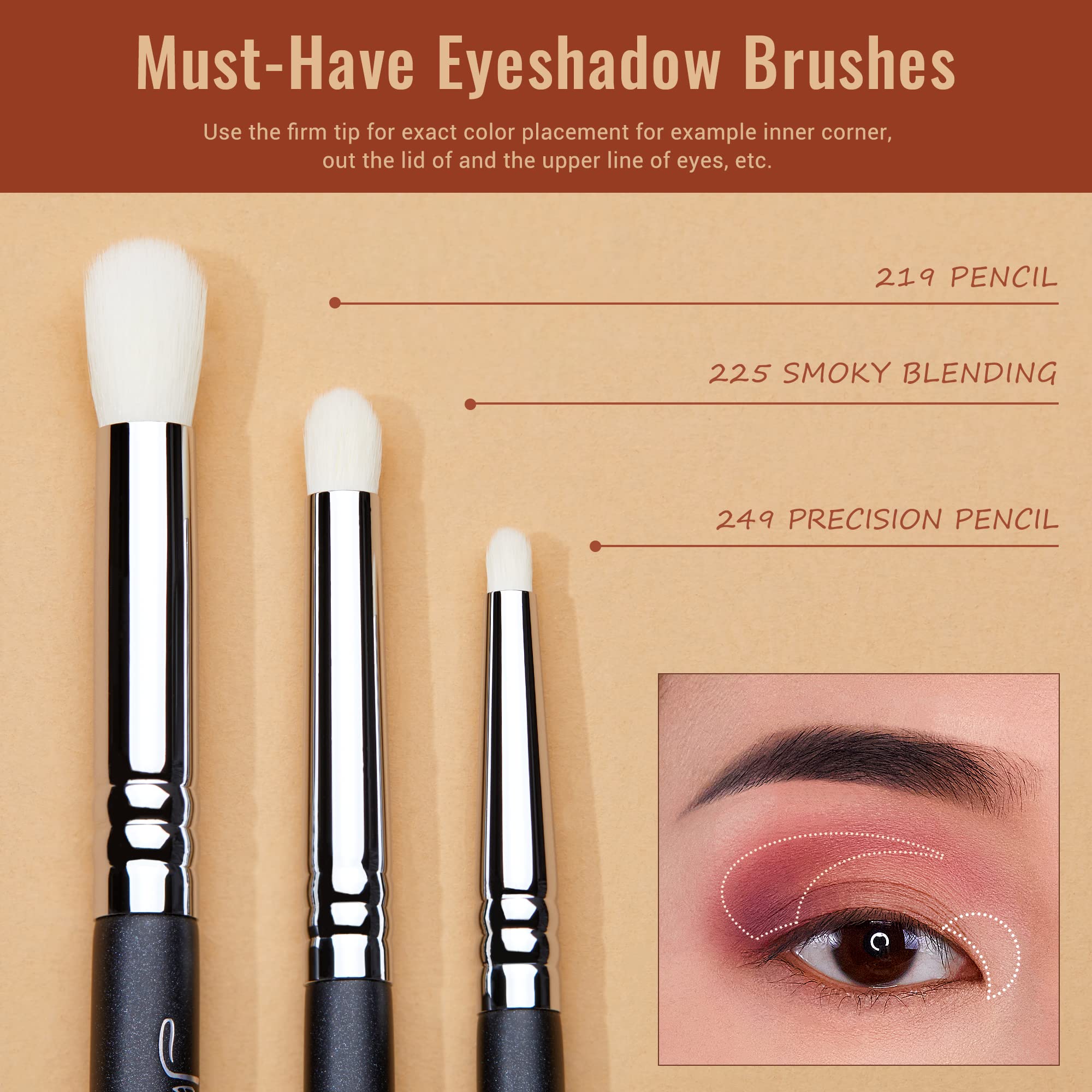 Jessup Makeup Brushes Set Professional 35pcs Premium Synthetic Labeled Make up Brush for Foundation Eyeshadow Concealer Contour Eyeliner Blush Powder and Eyebrow, Cruelty-Free, Black T342