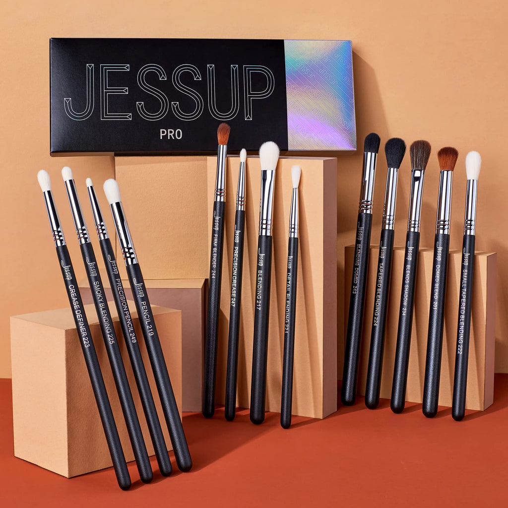 Jessup Makeup Brushes Set Professional 35pcs Premium Synthetic Labeled Make up Brush for Foundation Eyeshadow Concealer Contour Eyeliner Blush Powder and Eyebrow, Cruelty-Free, Black T342
