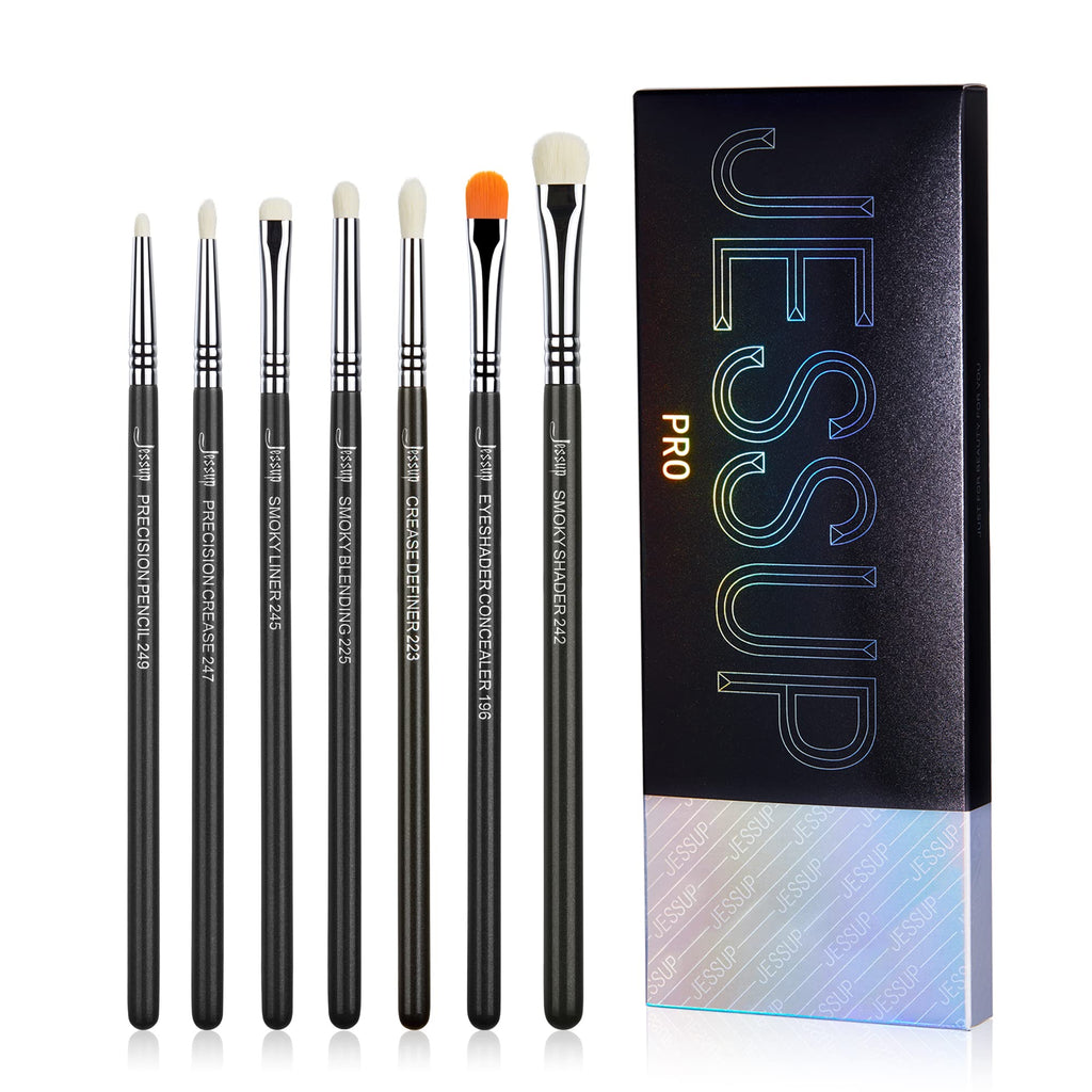 Jessup Makeup Brushes Set Professional 35pcs Premium Synthetic Labeled Make up Brush for Foundation Eyeshadow Concealer Contour Eyeliner Blush Powder and Eyebrow, Cruelty-Free, Black T342