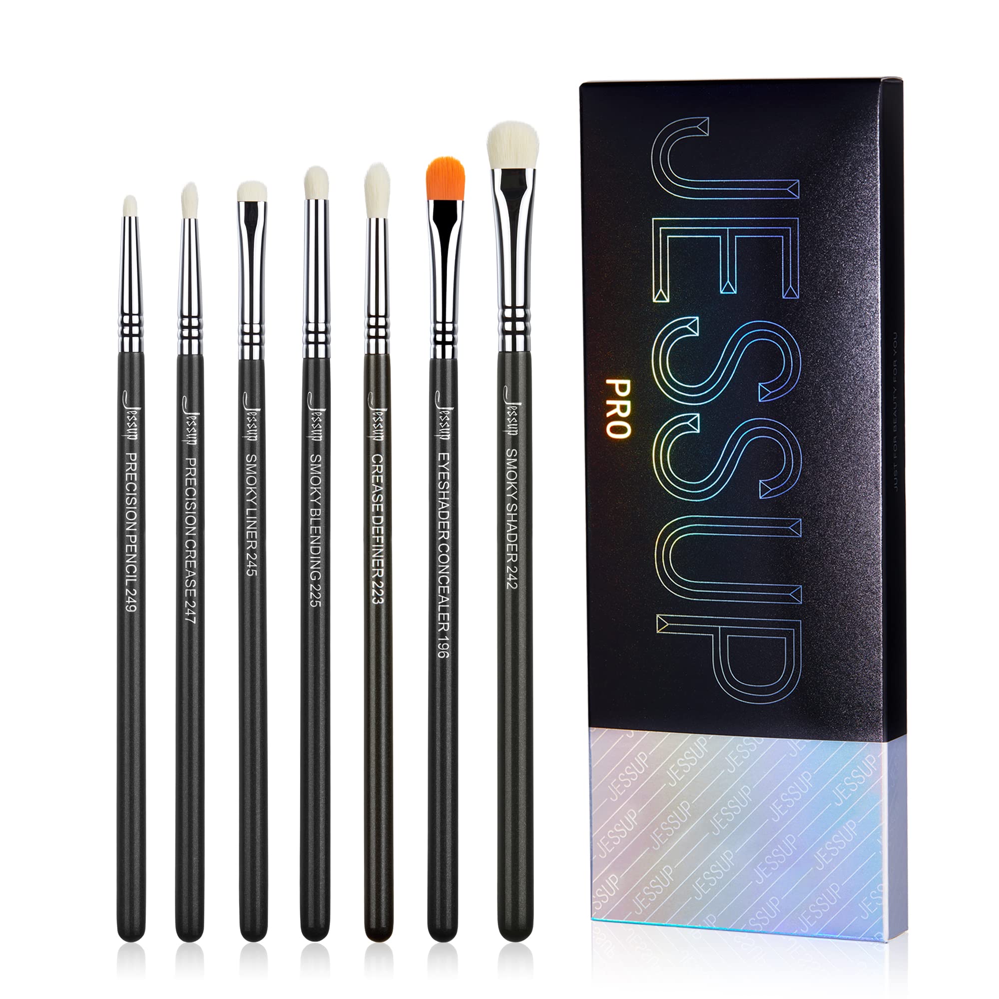 Jessup Makeup Brushes Set Professional 35pcs Premium Synthetic Labeled Make up Brush for Foundation Eyeshadow Concealer Contour Eyeliner Blush Powder and Eyebrow, Cruelty-Free, Black T342