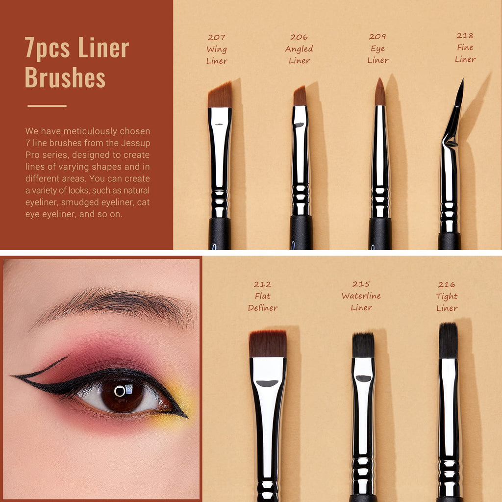 Jessup Makeup Brushes Set Professional 35pcs Premium Synthetic Labeled Make up Brush for Foundation Eyeshadow Concealer Contour Eyeliner Blush Powder and Eyebrow, Cruelty-Free, Black T342