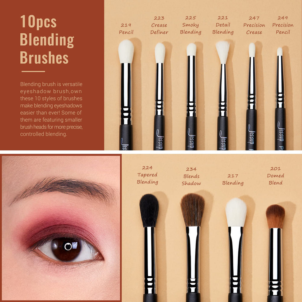 Jessup Makeup Brushes Set Professional 35pcs Premium Synthetic Labeled Make up Brush for Foundation Eyeshadow Concealer Contour Eyeliner Blush Powder and Eyebrow, Cruelty-Free, Black T342