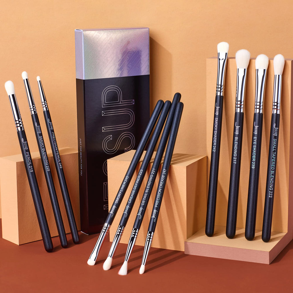 Jessup Makeup Brushes Set Professional 35pcs Premium Synthetic Labeled Make up Brush for Foundation Eyeshadow Concealer Contour Eyeliner Blush Powder and Eyebrow, Cruelty-Free, Black T342