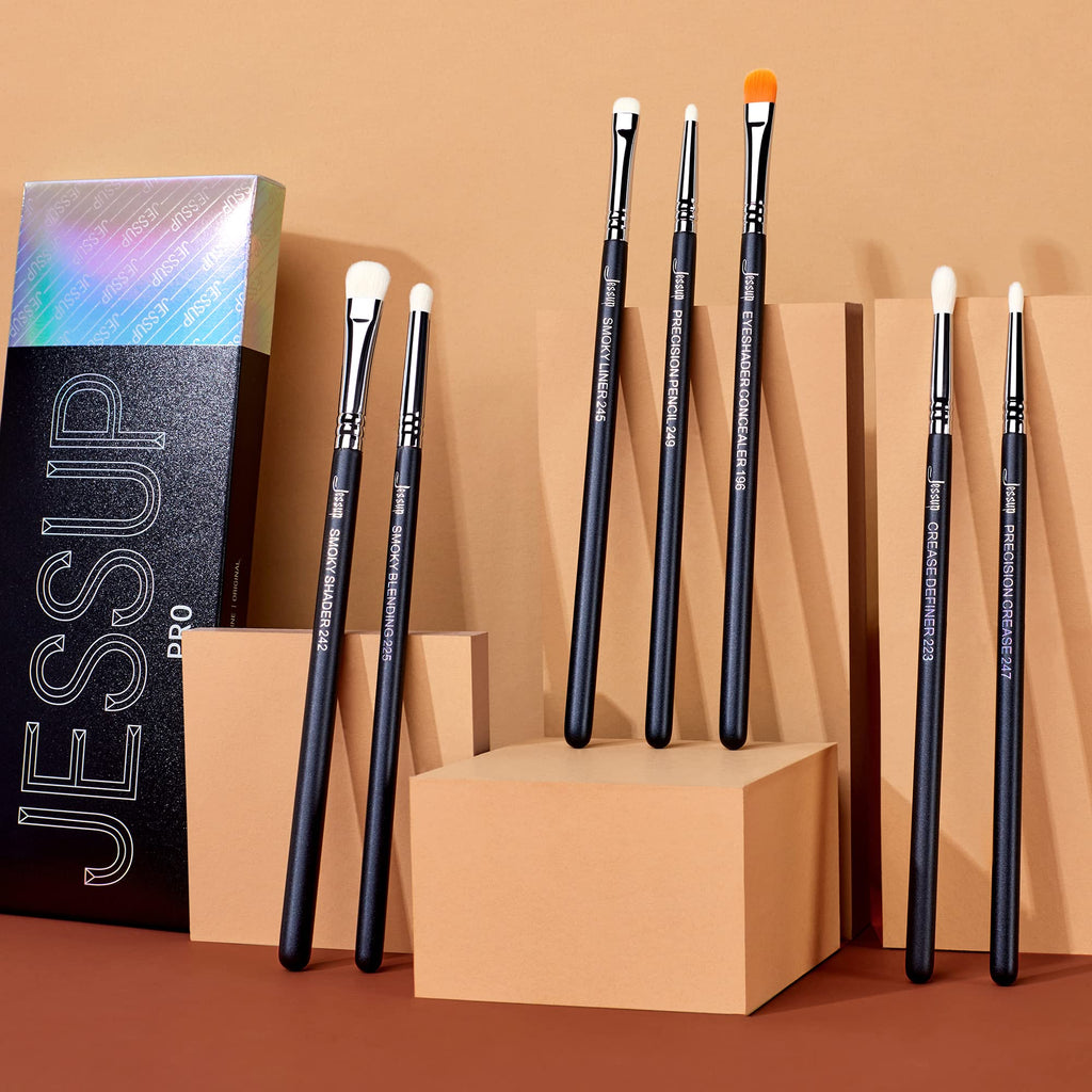 Jessup Makeup Brushes Set Professional 35pcs Premium Synthetic Labeled Make up Brush for Foundation Eyeshadow Concealer Contour Eyeliner Blush Powder and Eyebrow, Cruelty-Free, Black T342