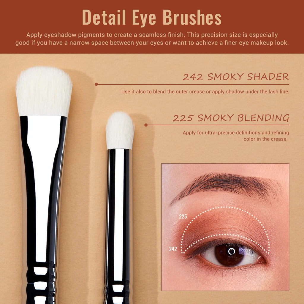 Jessup Makeup Brushes Set Professional 35pcs Premium Synthetic Labeled Make up Brush for Foundation Eyeshadow Concealer Contour Eyeliner Blush Powder and Eyebrow, Cruelty-Free, Black T342