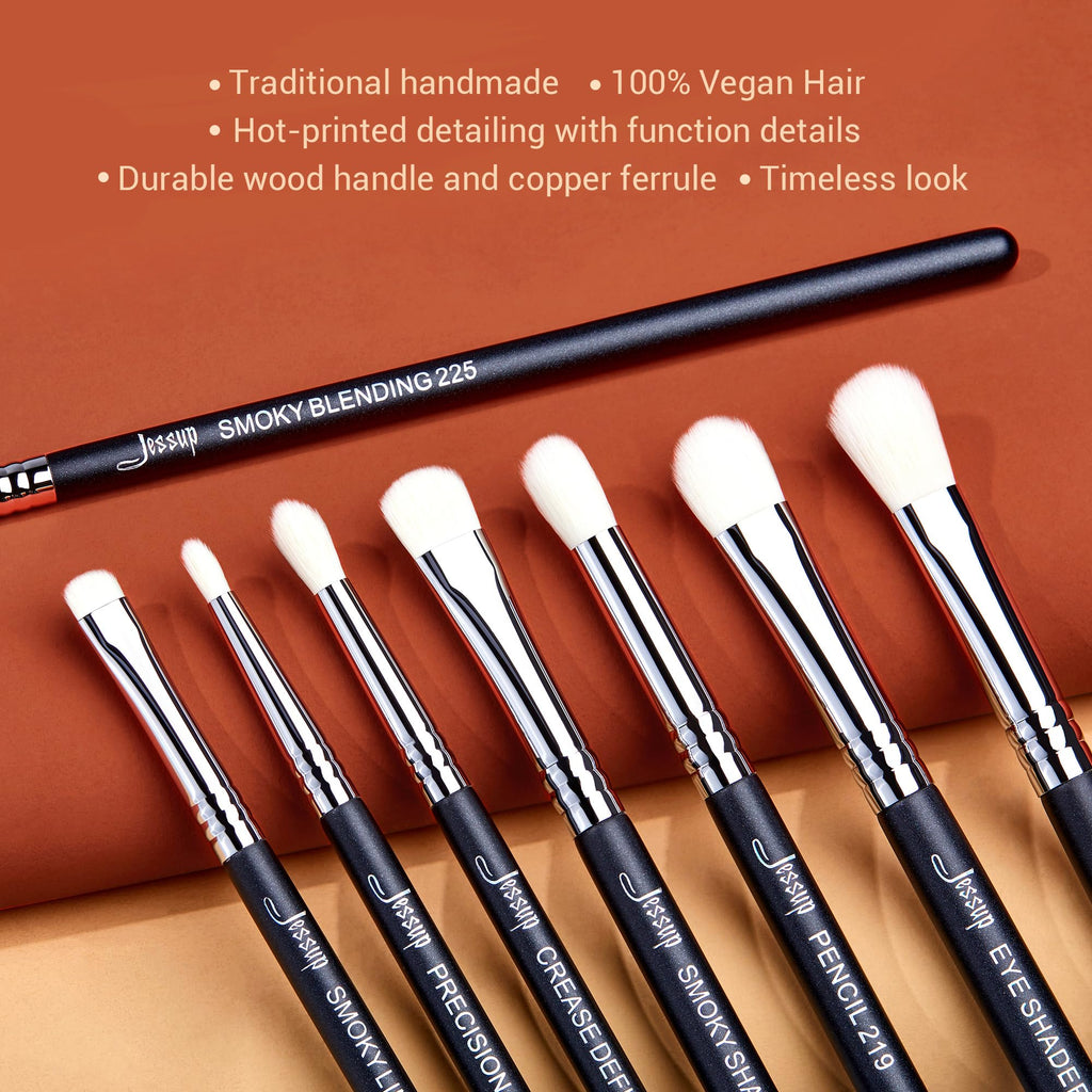 Jessup Makeup Brushes Set Professional 35pcs Premium Synthetic Labeled Make up Brush for Foundation Eyeshadow Concealer Contour Eyeliner Blush Powder and Eyebrow, Cruelty-Free, Black T342