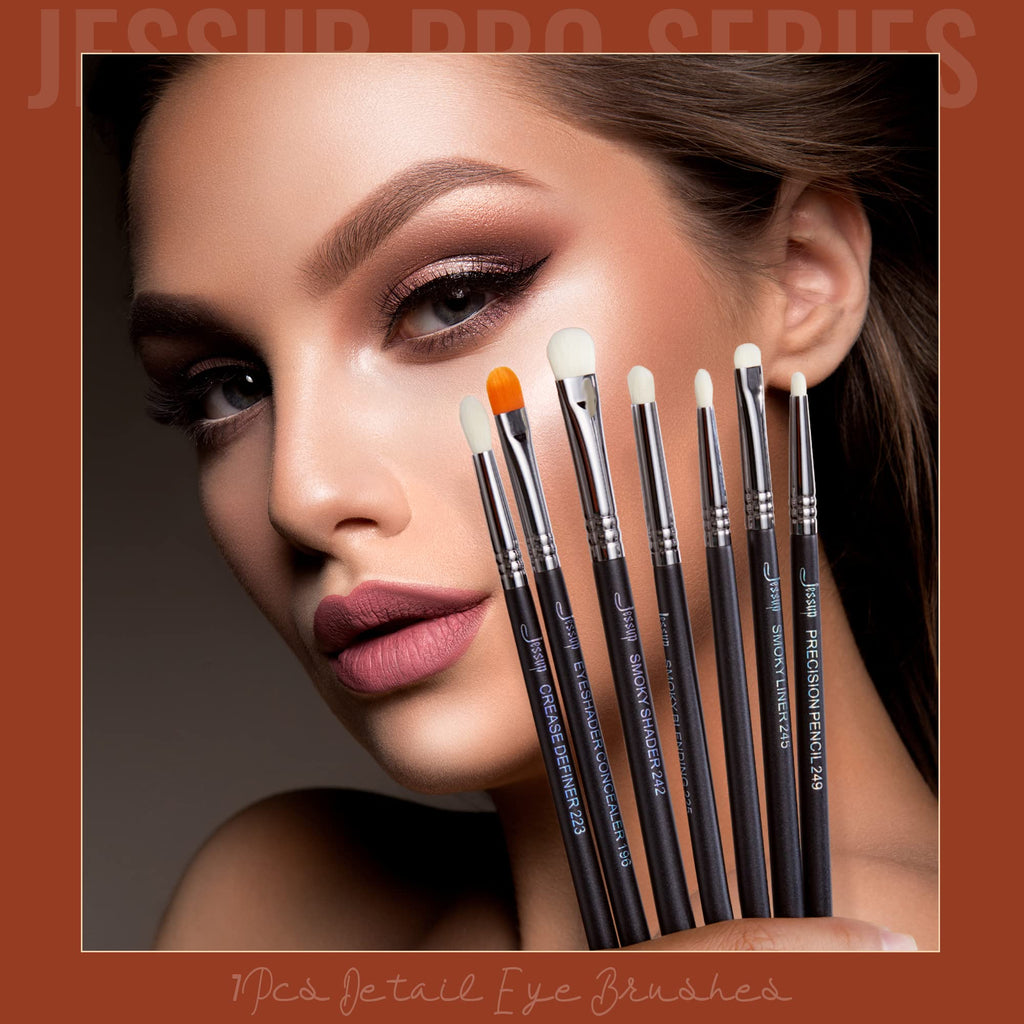 Jessup Makeup Brushes Set Professional 35pcs Premium Synthetic Labeled Make up Brush for Foundation Eyeshadow Concealer Contour Eyeliner Blush Powder and Eyebrow, Cruelty-Free, Black T342