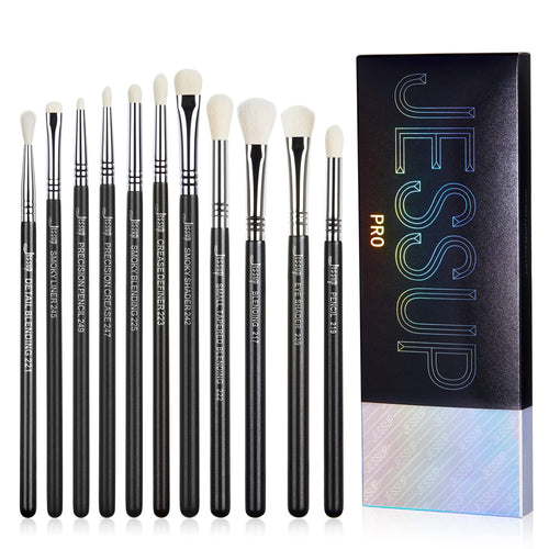 Jessup Makeup Brushes Set Professional 35pcs Premium Synthetic Labeled Make up Brush for Foundation Eyeshadow Concealer Contour Eyeliner Blush Powder and Eyebrow, Cruelty-Free, Black T342