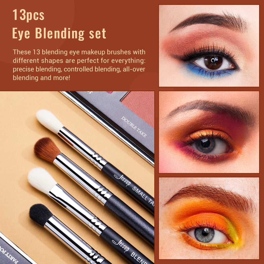 Jessup Makeup Brushes Set Professional 35pcs Premium Synthetic Labeled Make up Brush for Foundation Eyeshadow Concealer Contour Eyeliner Blush Powder and Eyebrow, Cruelty-Free, Black T342
